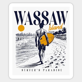 Vintage Surfing Wassaw Island, Georgia // Retro Surfer Sketch // Surfer's Paradise Sticker